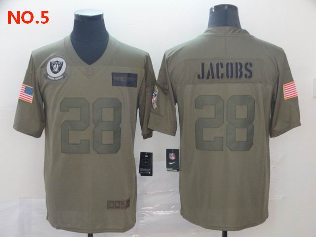 Men's Las Vegas Raiders 28 Josh Jacobs Jersey NO.5;